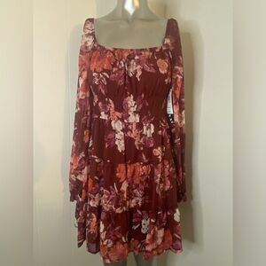 Trixxi NWT Brown and Pink Ruffled Sundress